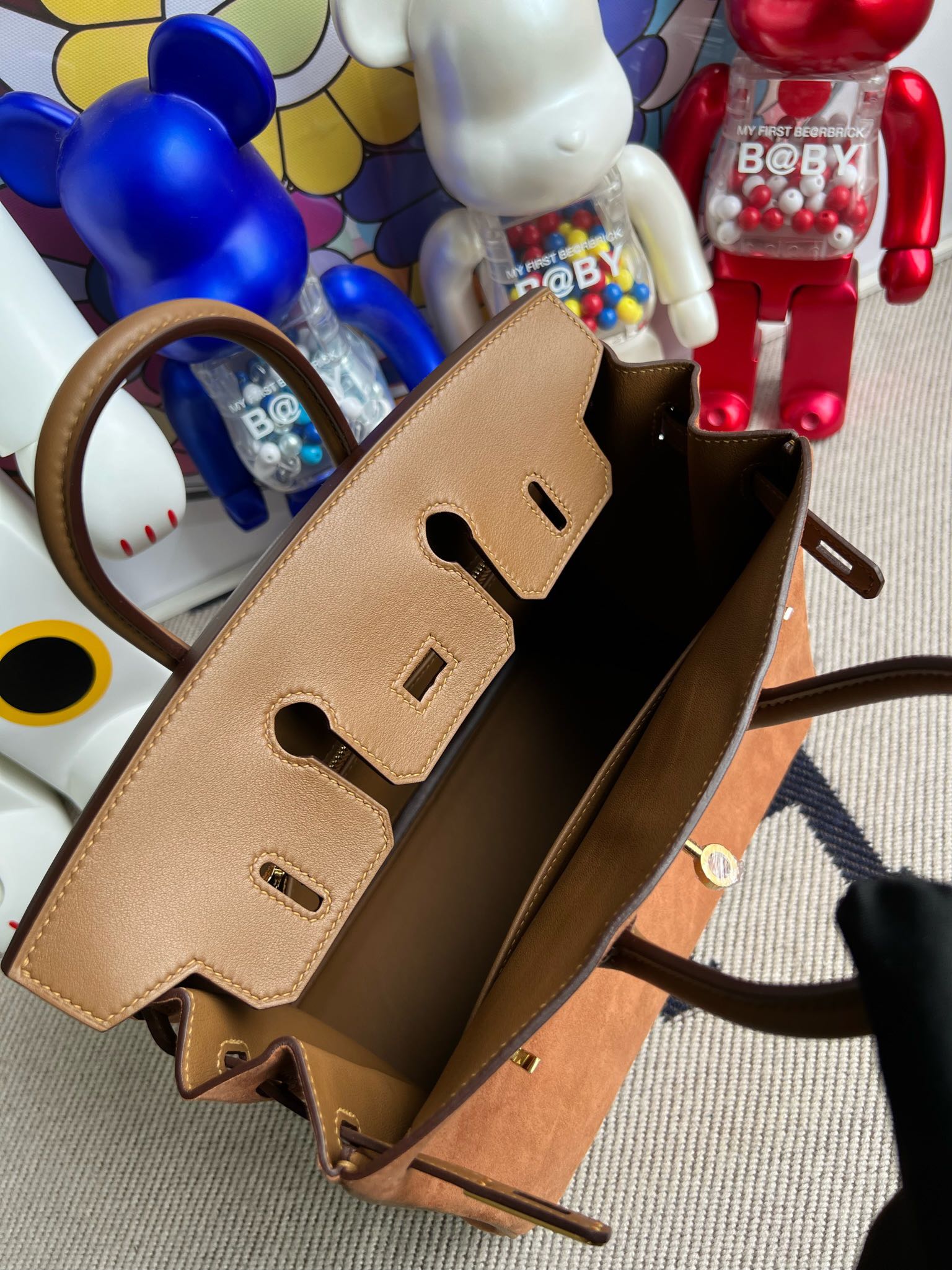 에르메스 버킨백25 브라운 금장 스웨이드